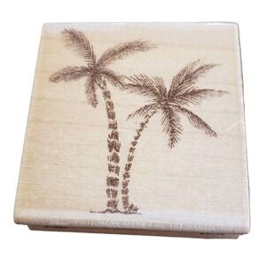 Stampabilities Subtle Palms Tropical Wood Mounted Rubber Stamp G1053